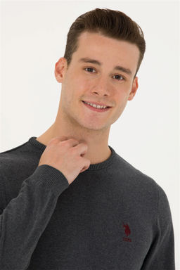 Мужской базовый свитер антрацитового меланжа - U.s. polo assn фото 8