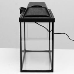 Аквариум Прямоугольный «Атолл» с крышкой, 20 литров, 38×19×28/33 см, чёрный