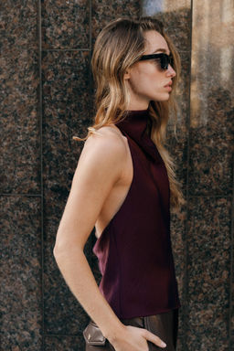 SATIN HALTER TOP - Zara фото 4