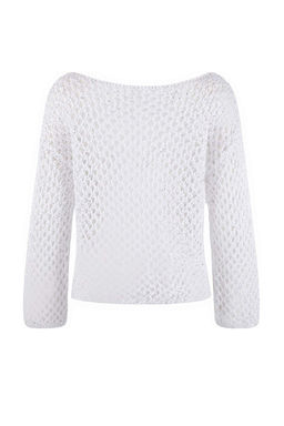 Alt?n Payetli Iplik Ajurlu Kay?k Yaka Triko Kazak TWOSS26KZ00005 - Trendyolmilla фото 6