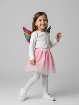 K?z ?ocuk T?t? Etek ve Kanat Kost?m