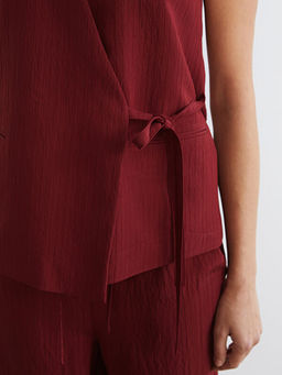 Kruvaze Yaka Dokulu Kad?n Klasik Yelek