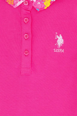 Базовая футболка цвета фуксии для девочек - U.s. polo assn фото 3