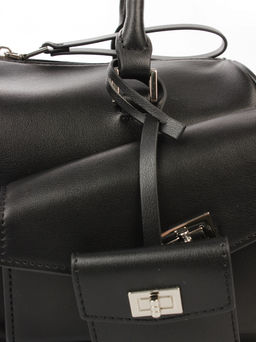 LACCOMA сумка АМ2097-черный натуральная кожа хлопок фото 5