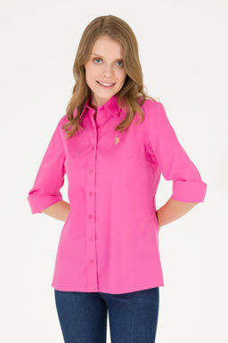 U. S. Polo Assn Женская розовая базовая рубашка с длинным рукавом