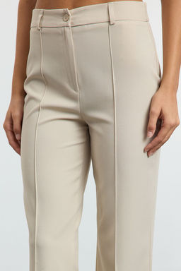 Vizon Straight/Duz Kesim Yuksek Bel Nervur Dikisli Dokuma Pantolon TWOSS21PL0093