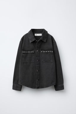 DENIM SHIRT WITH STAR STUDS