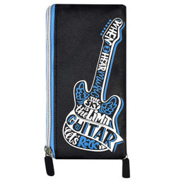 Пенал школьный, арт.58393/ 24 ГИТАРА (без наполнения, 10.5x20.5 см, искусственная кожа, молния, шелк