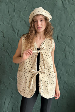 Жилет стеганый HOME109/03/Бежевый, черный