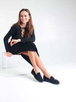 Лоферы 170.2614bl. Черный замш