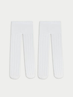 Kendinden Desenli K?z ?ocuk K?lotlu ?orap 2li