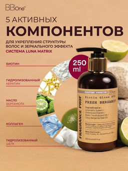 Парфюмированная маска-ботокс Biotin Gloss BTX Fresh Bergamot, 250 мл