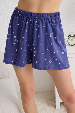 Trendyolmilla Gri Melanj Galaksi Desenli Sortlu Orme Pijama Tak?m? THMSS25PT00011  фото 11