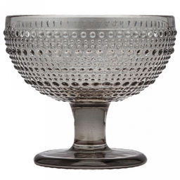 Ришелье Креманка стеклянная 360мл, д11,5см h10,5см, рельефное, цветное стекло, цвет - серый (Китай) Цена указана за штуку. В коробке 4 штуки. - Домашняя мода фото 2