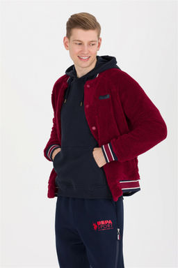 U. S. Polo Assn Мужской комфортный вязаный кардиган с воротником-стойкой вишневого цвета - U.s. polo assn фото 9