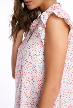 Платье KaVari 1024 молочный принт тюльпаны  фото 3