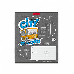 Цена за 10 шт. Тетрадь школьная ученическая ErichKrause City Transport, 18 листов, линейка (в плёнке по 10 шт.)_MIX-PACK  фото 3