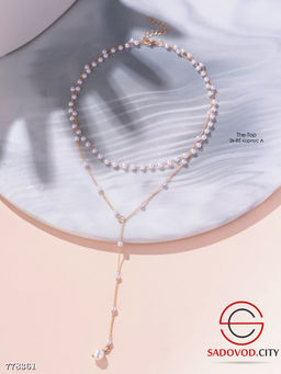 Удлиненное двойное жемчужное ожерелье - Bruno фото 2