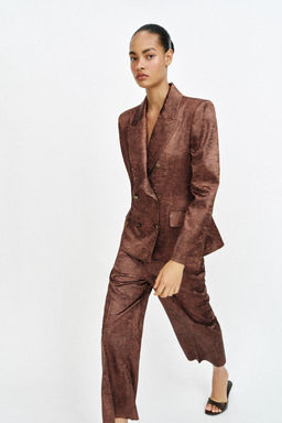 PANTAL?N CULOTTE EFECTO ARRUGADO / Cobre