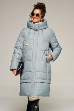 Пальто Beautiful Free 8022 серо-голубой