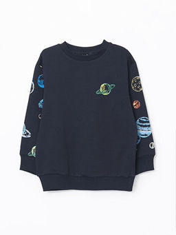 Bisiklet Yaka Bask?l? Erkek Bebek E?ofman Tak?m