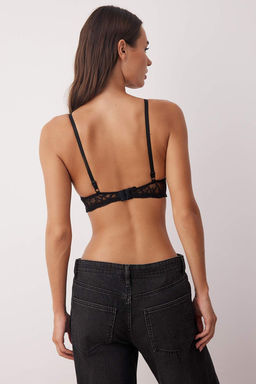 Siyah Tekli Dantel Duz Kaps?z T-Shirt Bra Sutyen THMAW26SU00000 - Trendyolmilla фото 4