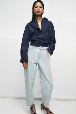 JEANS ZW COLLECTION TAPERED TIRO MEDIO / Azul claro