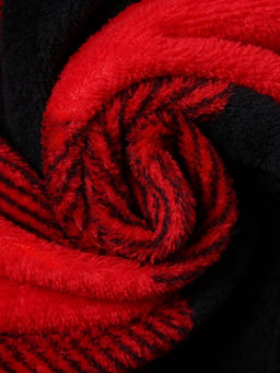 Плед «Этель. Клетка чёрно-красный», 180×200 см, корал-флис 220 г/м²