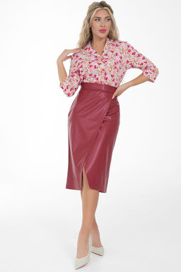 Юбка Люкс ( эко кожа вишня)