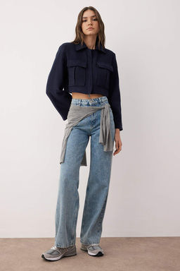 Ac?k Mavi Yuksek Bel Genis Paca Wide Leg Jeans TWOAW24JE00074