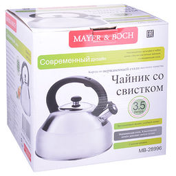 28996 Чайник 3,5 л нерж/сталь со свистком MB (х12) - Mayer&boch фото 3