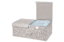 Короб складной для хранения 50*30*20 см Белая веточка на сером + 2 крышки на липучках + ручка - Elan gallery фото 7