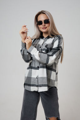 Рубашка женская в клетку с капюшоном РЖКК-01