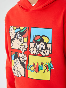 Kap??onlu Nostaljik Maymun Bask?l? Uzun Kollu Unisex ?ocuk Sweatshirt - Waikiki фото 3