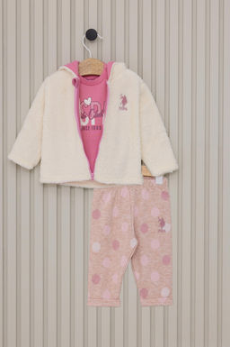K_z Bebek Krem 3l_ Pijama Tak_m_ Sepette S_rpriz _ndirim - U.s. polo assn фото 2