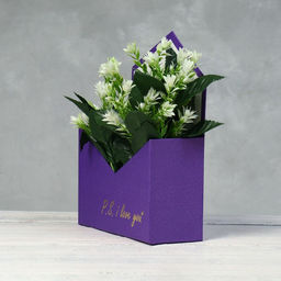 Конверт с золотым тиснением P.S. I love you, фиолетовый 18 х 24 х 7 см - Simaland фото 2