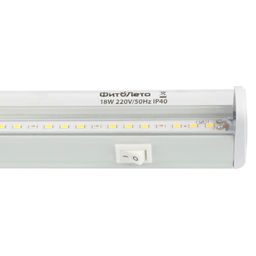 ULI-P18-18W/SPFB IP40 WHITE Светильник для растений светодиодный линейный, 560мм, выкл. на корпусе. Спектр для фотосинтеза. TM ФитоЛето