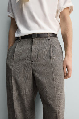 PANTAL?N RELAXED FIT CUADROS / Beige - Zara фото 5