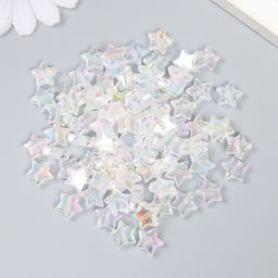 Цена за 2 шт. Набор бусин для творчества пластик "Звезда. Белый перламутр" набор 20 гр 1,1х1,1х0,4 см