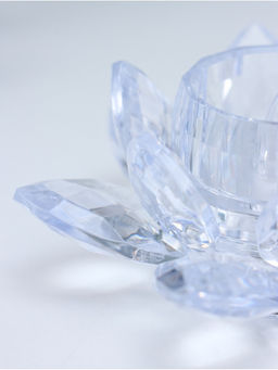 Светодиодная свеча LED - ночник RISALUX «В лотосе», 3×LR1130, прозрачный, 10.5×10.5×4.5 см