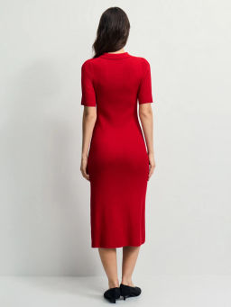 Вязаное платье поло из вискозы / Zarina  фото 4