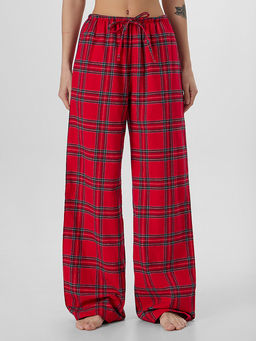 Брюки домашние Mark Formelle из хлопка красные в клетку