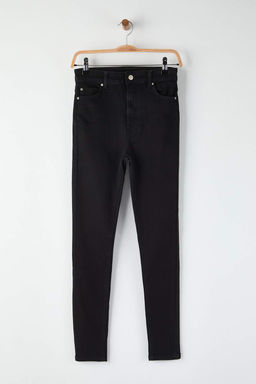 Siyah Vucudu Saran Esnek Yuksek Bel Skinny Jeans TWOSS25JE00051 - Trendyolmilla фото 5