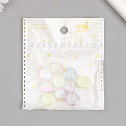 Набор бусин для творчества пластик «Корона на круге», перламутр, набор 10 шт., 0.7×1.3×1.3 см