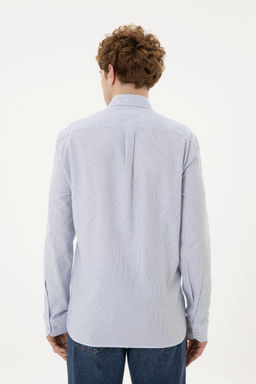 Мужская темно-синяя рубашка с длинным рукавом - U.s. polo assn фото 5