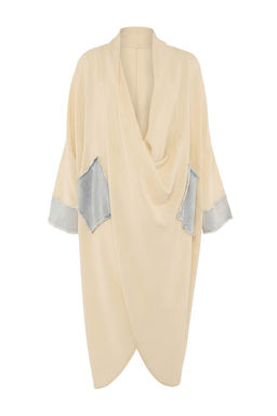 Ta_ Rengi Dokuma Oversize Maxi Plaj Kimono&Kaftan TBESS26LE00017 - Trendyolmilla фото 4