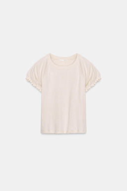 CAMISETA R?STICA VOLUMEN / Blanco roto - Zara фото 3