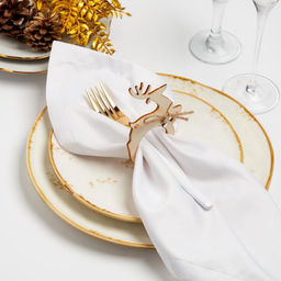 Набор колец для салфеток Олень, 4 шт, 7х11 см, дерево