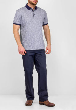 Джемпер мужской с воротником поло короткий рукав GREG G144-TG9836-3 (св.черный)  фото 4