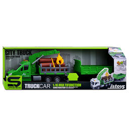 Машина "Лесовоз" на батарейках, в коробке